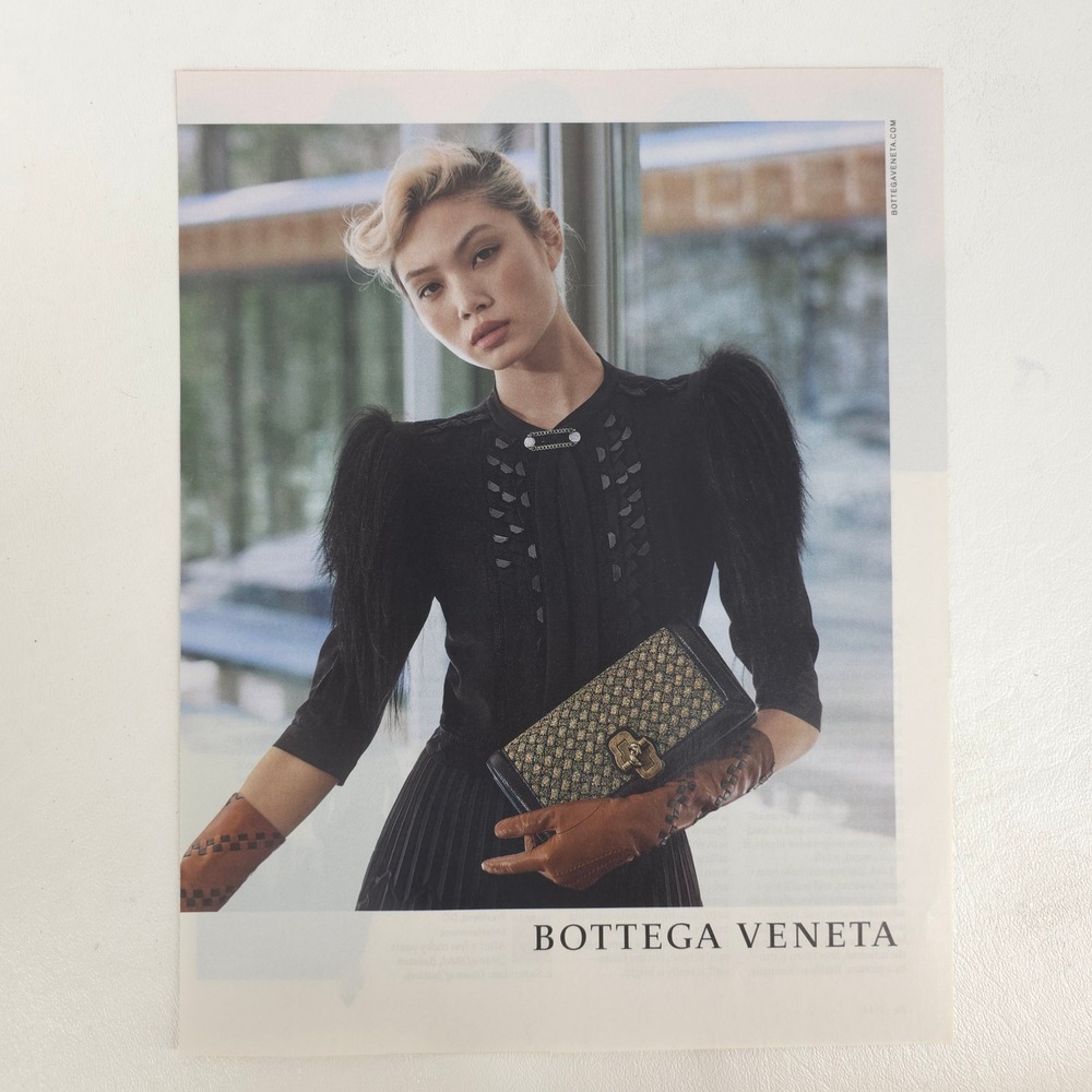 Bottega Veneta Lina Zhang Print Ad Woven Clutch Handbag Fashion Collector Decor